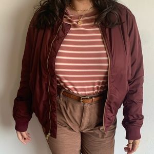 Old Navy Large Burgundy Bomber Jacket